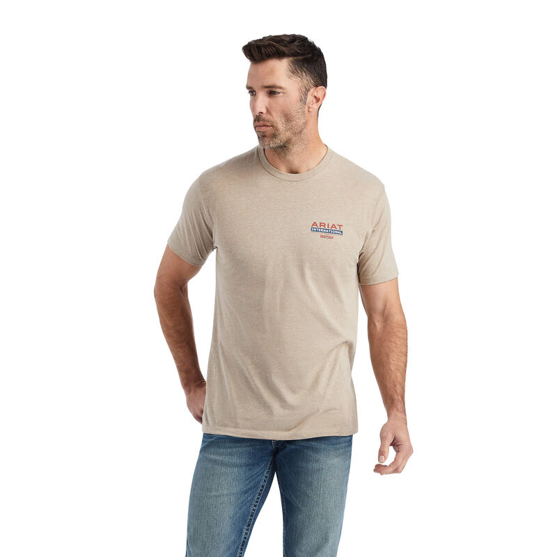 Camisetas Ariat Flag Flow Kaki Hombre - Chile 319-TAFLVH